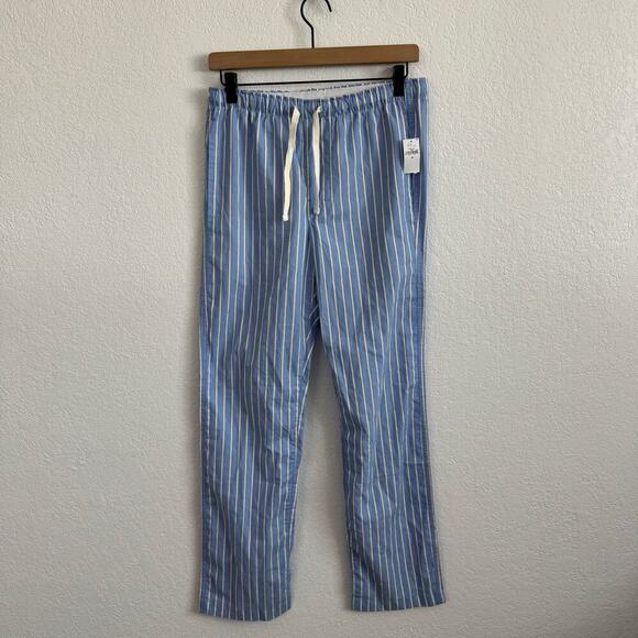 NEW NWT Gap Striped Drawstring Relaxed Fit Cotton Pajama Pants Blue XS - Picture 2 of 10